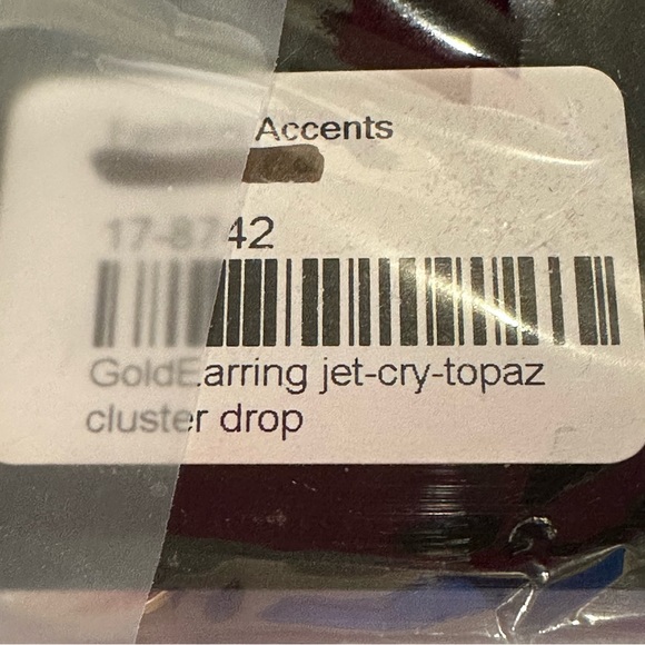 NWT Fashion Accents Earrings gold w/ black, yellow, topaz, clear jewel clusters - Picture 9 of 9